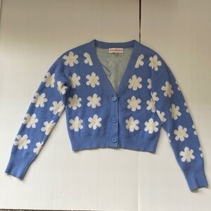 Willow and wind blue flower cardigan size s